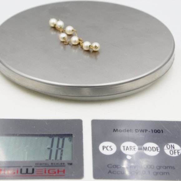 14K Pearl Station Bracelet 17.5 CTS - Picture 10 of 10